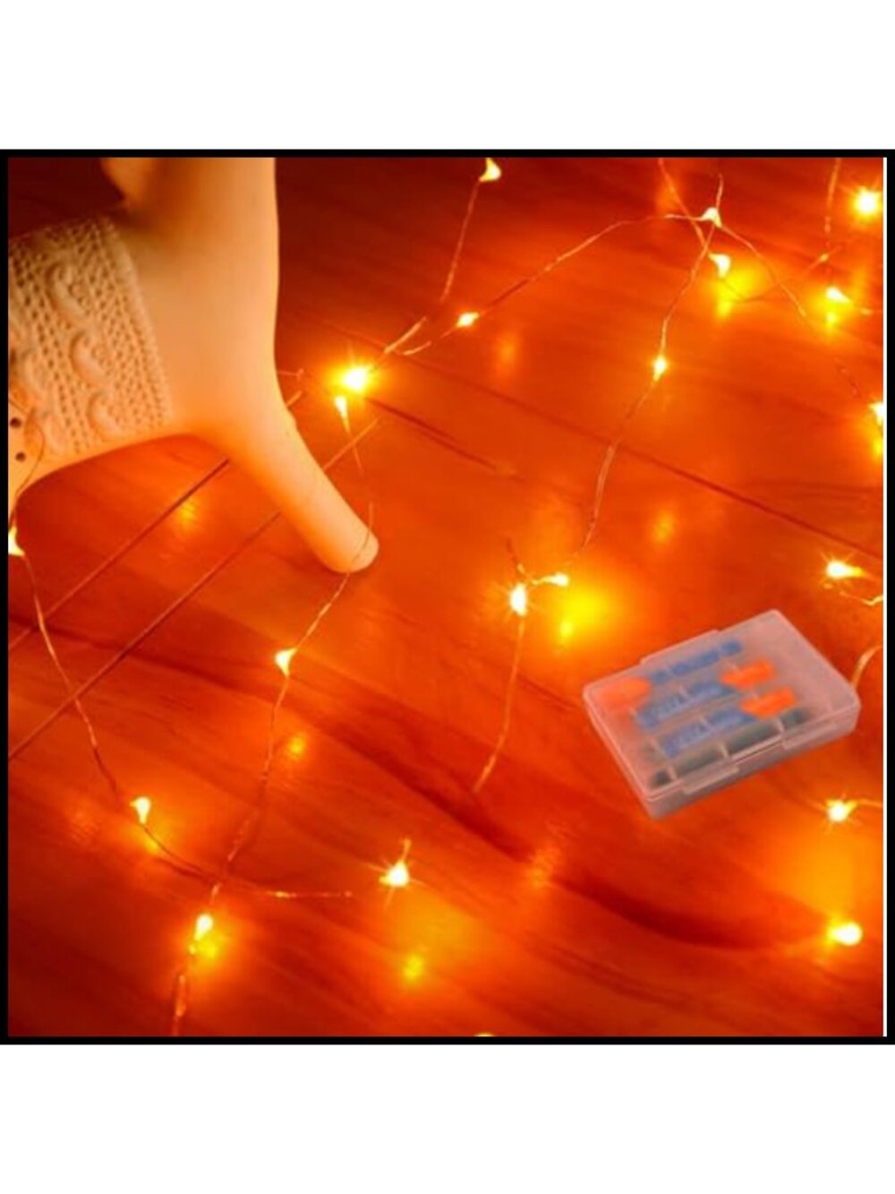 RUICHEN Mini Fairy Lights Battery Operated Copper Wire 16 Ft 50 LED